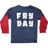 Long Sleeve Enzyme 2Fer Shirt Fryday, Navy with Red Sleeves - T-Shirts - 2