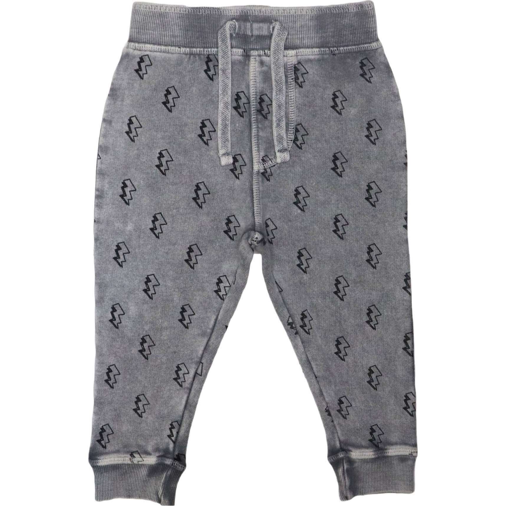 French Terry Jogger Pants - Coal Bolt - Pants - 1