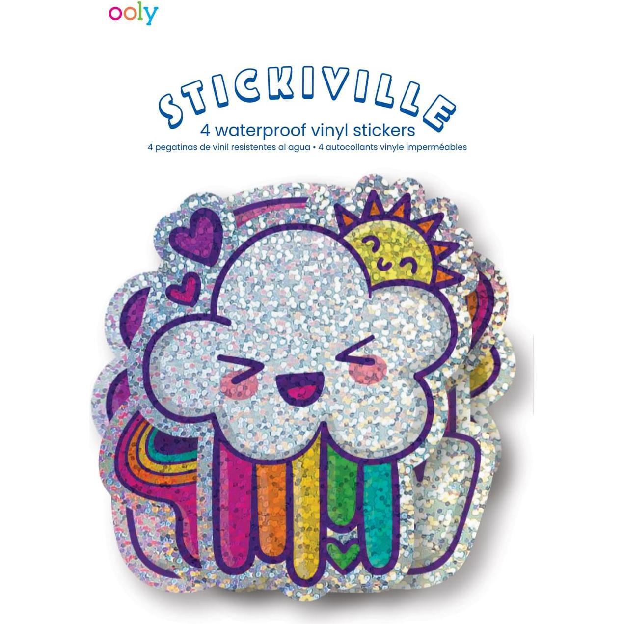Stickiville Stickers: Happy Rainbows - Vinyl (4 Die-Cut)
(Holographic Glitter) - Stickers - 1