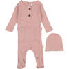 Ribbed Footie with Pockets, Mauve - Onesies - 1 - thumbnail