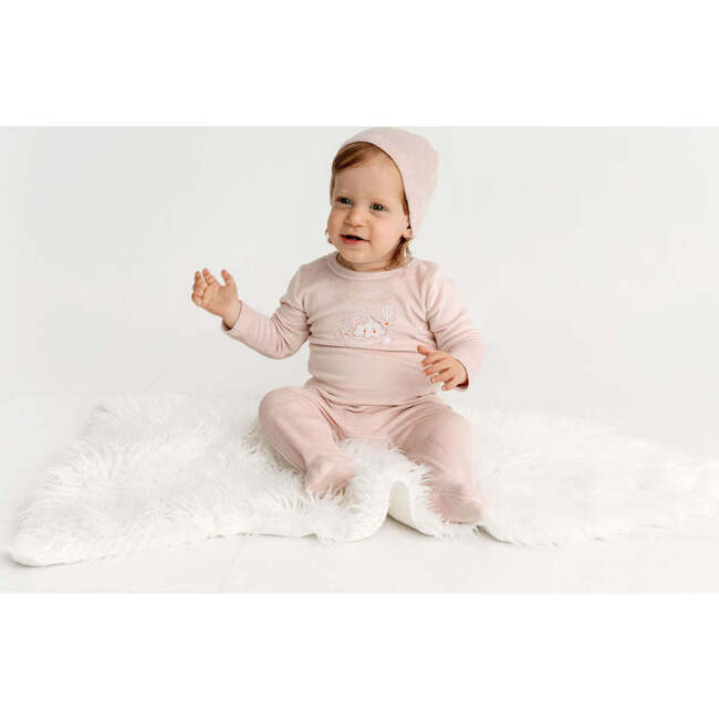 Velour Graphic Cloud Footie, Pink - Onesies - 2