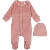 Velour Footie, Pink - Onesies - 1 - thumbnail