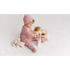 Ribbed Footie with Pockets, Mauve - Onesies - 2