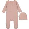 Waffle Footie, Dusty Pink - Onesies - 1 - thumbnail