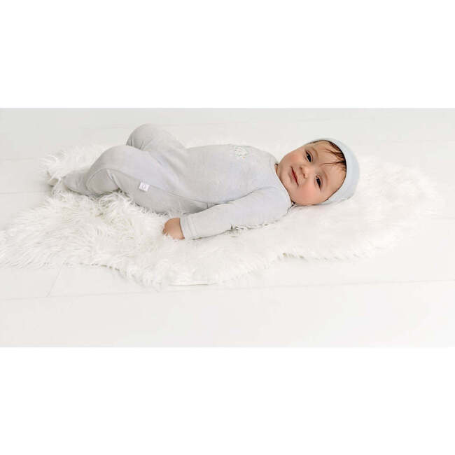 Velour Graphic Cloud Footie, Blue - Onesies - 3