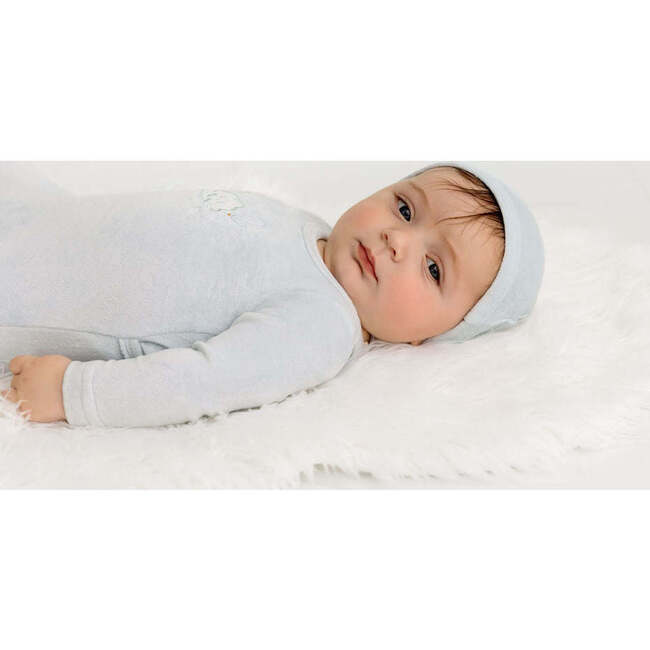 Velour Graphic Cloud Footie, Blue - Onesies - 4