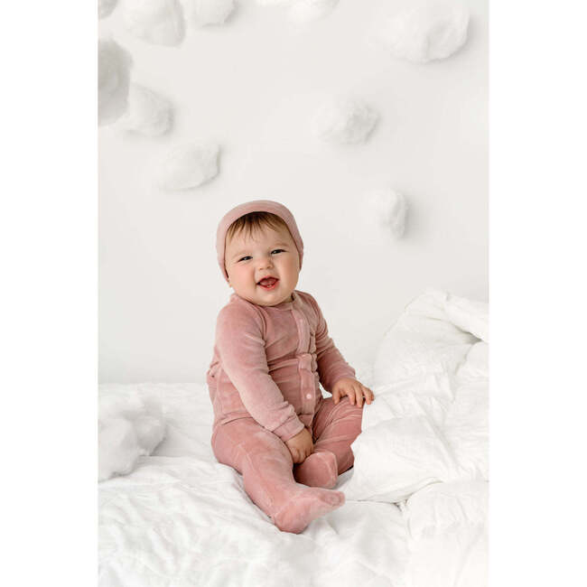 Velour Footie, Pink - Onesies - 2