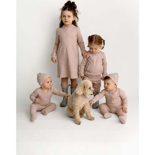 Waffle Footie, Dusty Pink - Onesies - 2