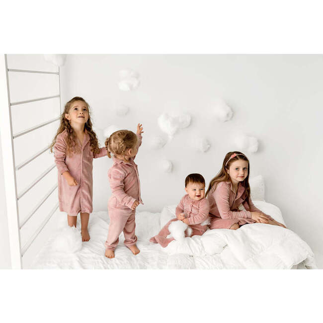 Velour Footie, Pink - Onesies - 4
