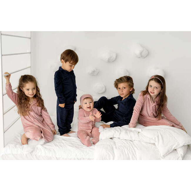 Velour Footie, Pink - Onesies - 5