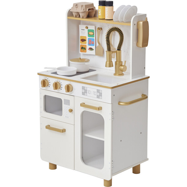 Little Chef Memphis Small Play Kitchen - White/Gold - Teamson Kids Play ...