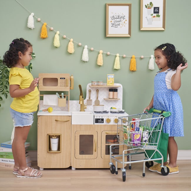 Little Chef Cyprus Medium Play Kitchen - Light Oak/White - Play Kitchens - 2