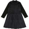 Velour Jumper and Mock Neck, Black - Dresses - 1 - thumbnail