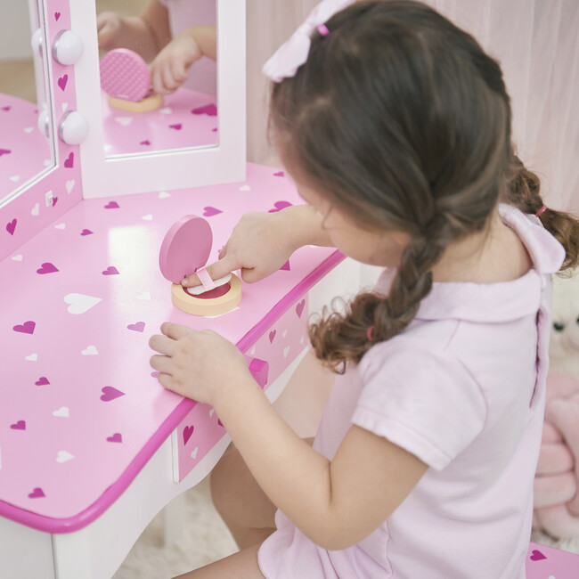 Sweethearts Print Gisele Medium Vanity - White/Pink - Makeup - 4