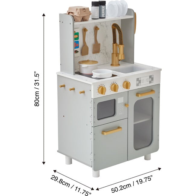 Little Chef Memphis Small Play Kitchen - Gray/Gold - Play Kitchens - 5