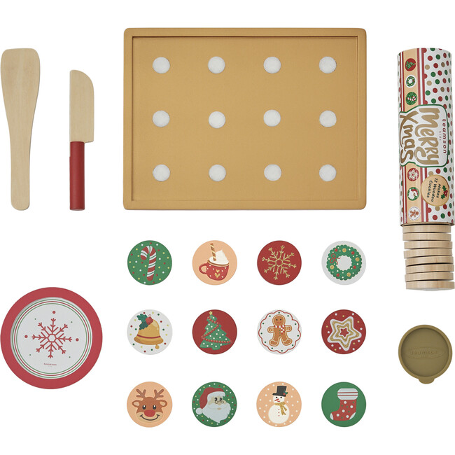 Cuttable Christmas Cookie Play Set - Red/Green/Gold - Play Food - 7