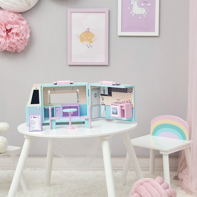 Olivia's Cafe Portable Food Truck Dollhouse - Blue/Pink - Dollhouses - 5