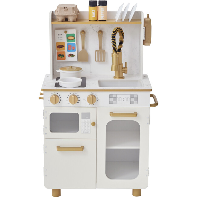 Little Chef Memphis Small Play Kitchen - White/Gold - Play Kitchens - 7