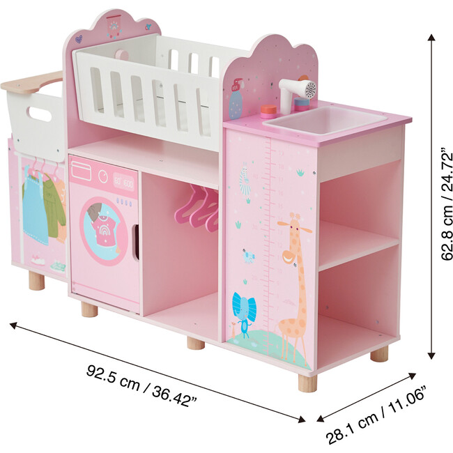 Amanda 6-in-1 Doll Nursery Station - Baby Pink - Doll Accessories - 6