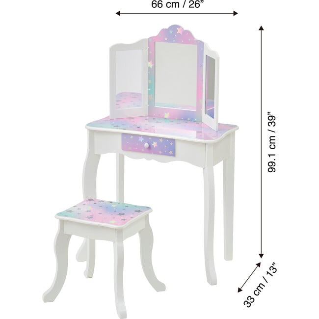 Starry Sky Print Gisele Medium Vanity - White/Lavender - Makeup - 7