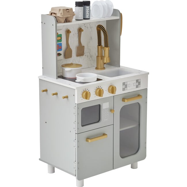 Little Chef Memphis Small Play Kitchen - Gray/Gold - Play Kitchens - 8