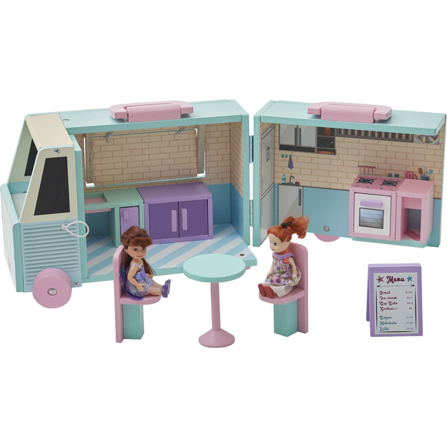 Olivia's Cafe Portable Food Truck Dollhouse - Blue/Pink - Dollhouses - 8