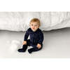 Velour Footie, Navy - Onesies - 2