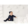 Velour Footie, Navy - Onesies - 3