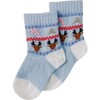 Vintage Christmas Sock, Powder Blue - Socks - 1 - thumbnail
