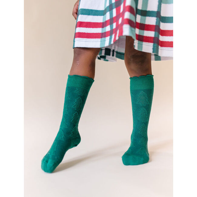 Evergreen Knee High Sock, Green - Socks - 3