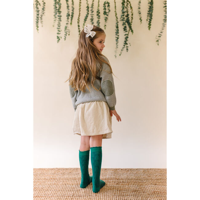 Evergreen Knee High Sock, Green - Socks - 4