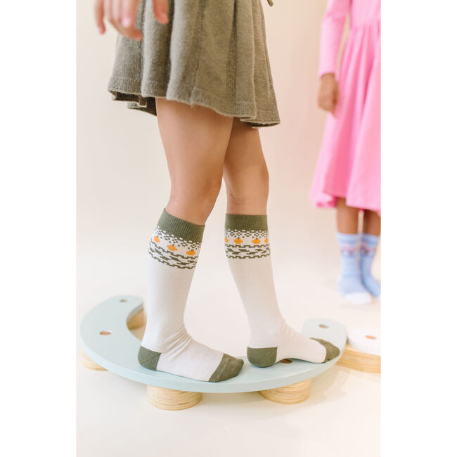 Vintage Pumpkin Sock, Cream - Socks - 4