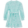 Marissa Embroidered Dress, Aqua - Rompers - 1 - thumbnail