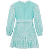 Marissa Embroidered Dress, Aqua - Rompers - 2