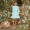 Marissa Embroidered Dress, Aqua - Rompers - 3