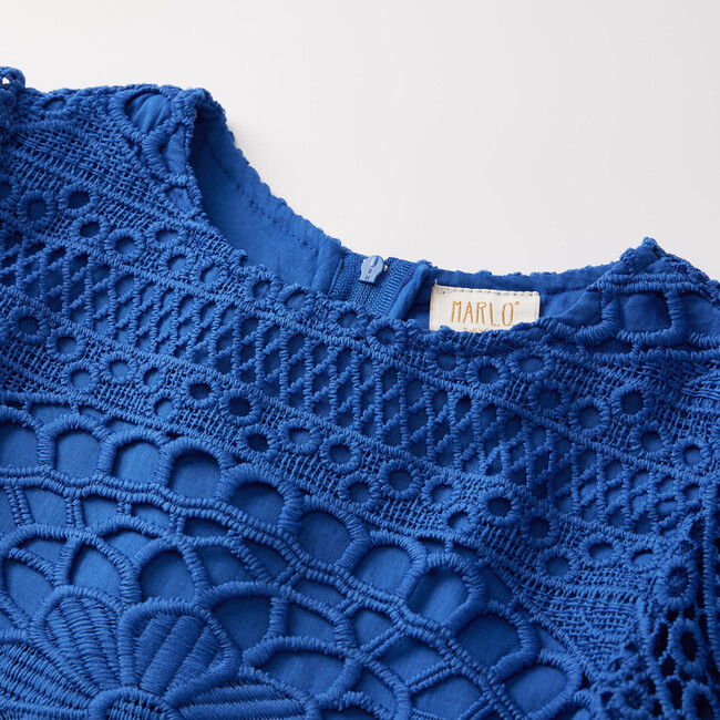 Tallulah Embroidered Dress, Royal Blue - Dresses - 4