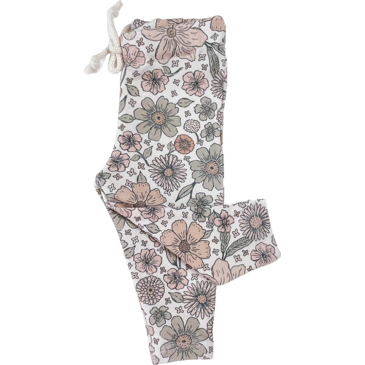 Leggings, Bold Floral Ecru - Leggings - 1