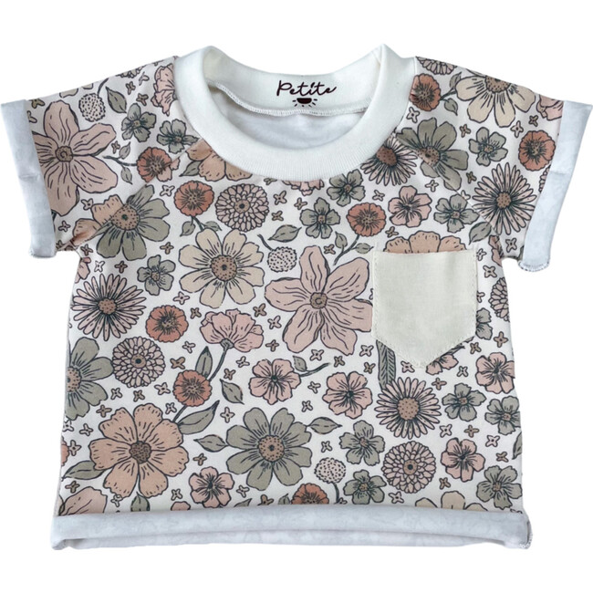 Jersey T-Shirt, Bold Floral Ecru