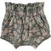 Girly Ruffle Shorts, Botanical Owls Forest Green - Shorts - 1 - thumbnail