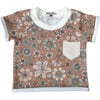 Jersey T-Shirt, Bold Floral Caramel - T-Shirts - 1 - thumbnail