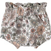 Girly Ruffle Shorts, Bold Floral Ecru - Shorts - 1 - thumbnail