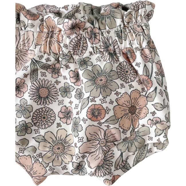 Girly Ruffle Shorts, Bold Floral Ecru - Shorts - 2