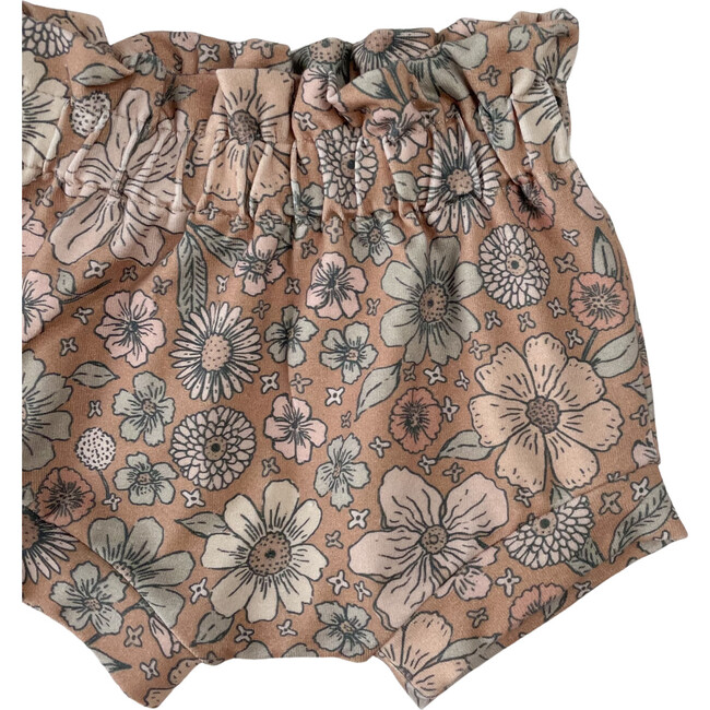 Girly Ruffle Shorts, Bold Floral Caramel - Shorts - 2