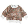 Cotton Sweatshirt, Bold Floral Caramel - Sweatshirts - 1 - thumbnail