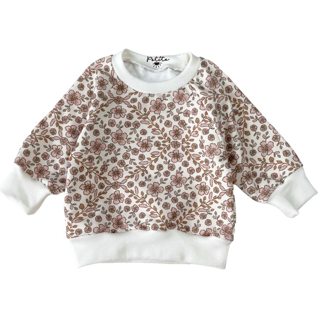 Cotton Sweatshirt, Boho Floral Garland