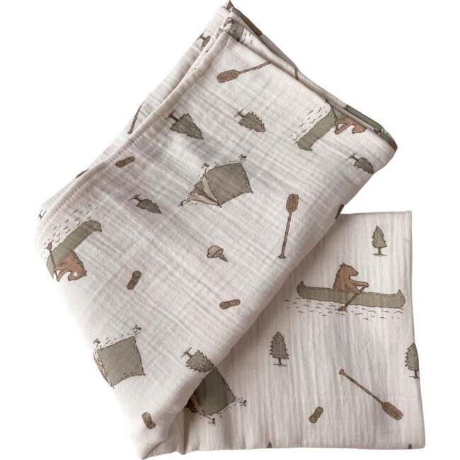 Muslin Swaddle, Boho Camp Boys - Swaddles - 2