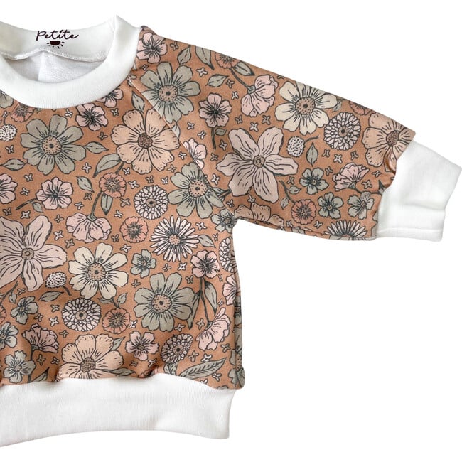 Cotton Sweatshirt, Bold Floral Caramel - Sweatshirts - 2