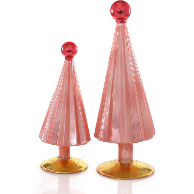 Small Pleated Tree, Pink Red Set of 2