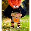 Personalizable Ruffle Pumpkin Tote, Orange - Trick or Treat Baskets - 2