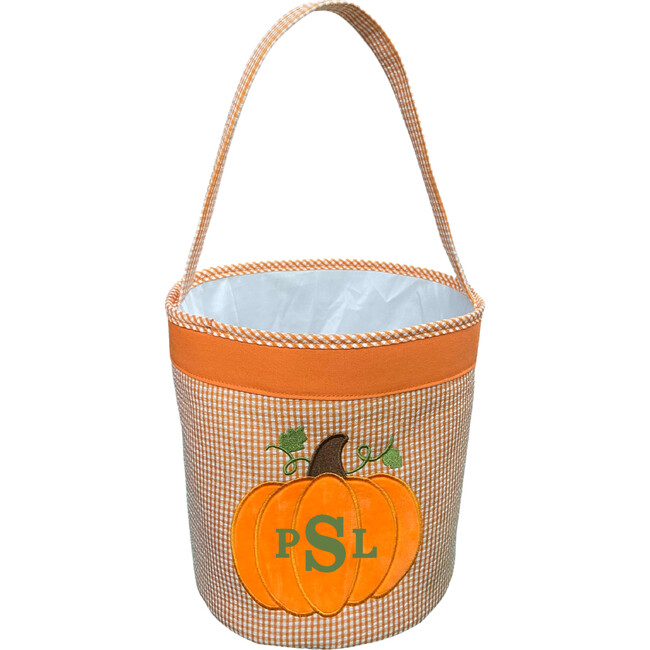 Personalizable Pumpkin Tote, Orange - Trick or Treat Baskets - 4